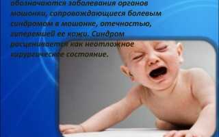 Синдром отечной и гиперемированной мошонки