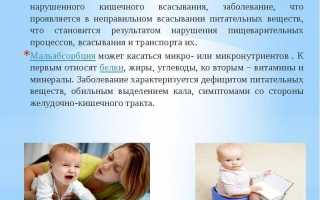 Синдром мальабсорбции у детей раннего возраста симптомы и лечение